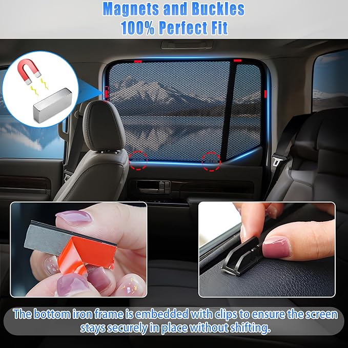 ZATOOTO Car Window Shades Civic 2016-2021 for Rear Window 2Pack car Shades for Back Windows Baby & Pet | Blocks 99% UV Rays & Heat | Breathable Mesh for Privacy & Bug Protection | Camping & Travel