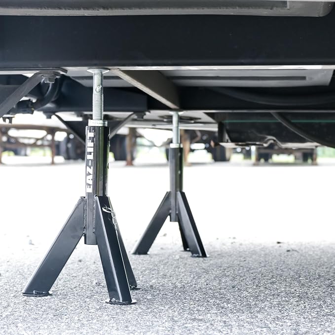 Camco Eaz-Lift Telescopic RV Jack, Set of 2 - Adjustable from 16-inches to 30-inches - Constructed of Durable Steel & Powder Coated - Features a 6,000 lb. Load Capacity - 48864