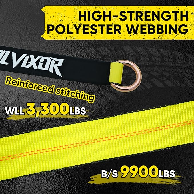 4 Pack Car Tie Down Straps for Trailers - 2" x 96" - 9900LBS Break Strength - Heavy Duty Tire Ratchet Straps with Flat Hooks for Hauling UTV, SUV, Truck, Any Cars