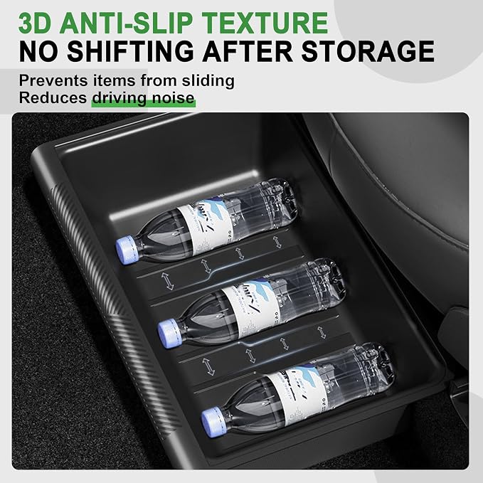 2PC Under Seat Storage Box for Model Y Juniper | 2PC hidden under-seat organizers with lids. Fits 25-26 Model Y Juniper. No-slide design keeps cabin neat and rattle-free.