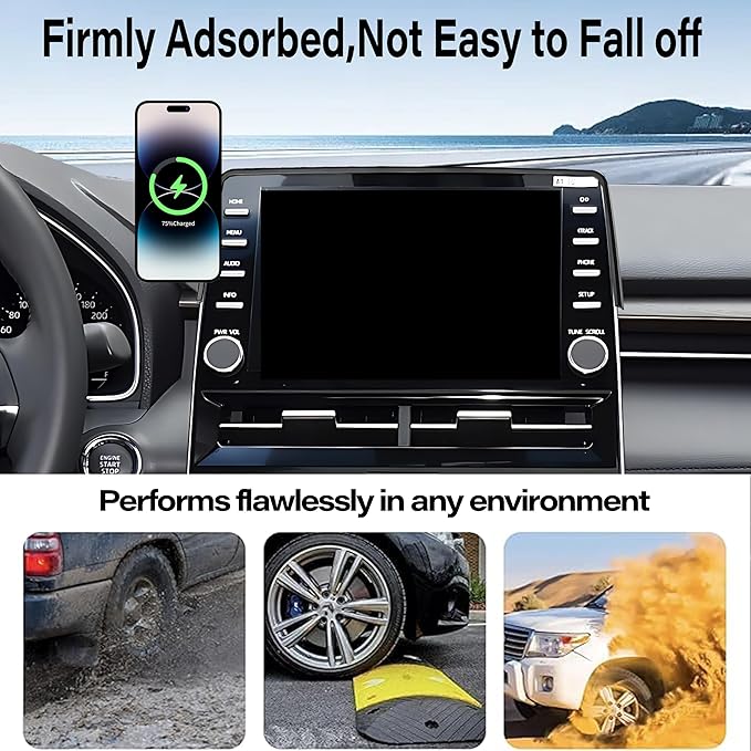 Car Phone Holder for Toyota Avalon 2019-2022 Accessories Apply to 9 Inch Touch Screen 15W Fast Wireless Charger Screen Fixed Clip Cell Phone Mount Hands-Free 360 Degree Rotation
