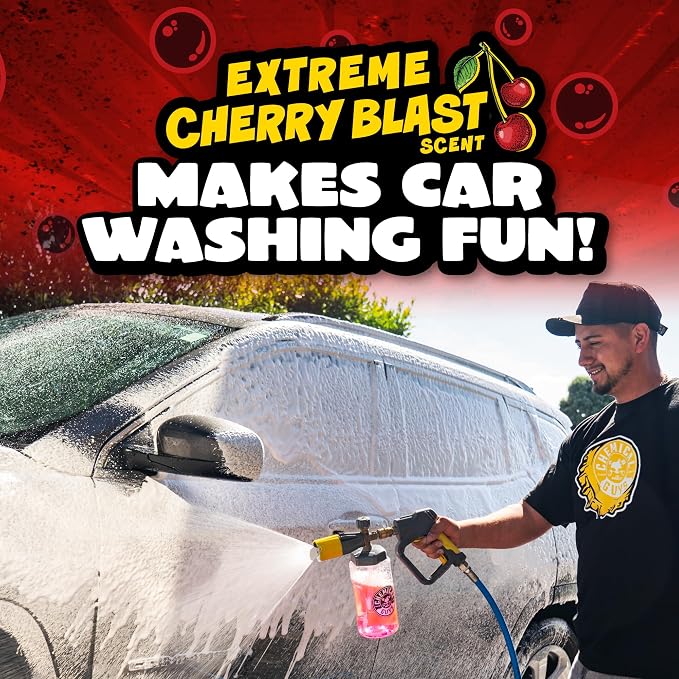 Chemical Guys CWS_101_16 Maxi-Suds II Foaming Car Wash Soap (Works with Foam Cannons, Foam Guns or Bucket Washes) Safe for Cars, Trucks, Motorcycles, RVs & More, 16 fl oz, Cherry Scent (Pack of 2)