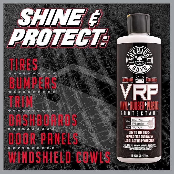 Chemical Guys VRP Vinyl, Rubber and Plastic Super Shine Dressing for Tires,16 fl oz + Nonsense Colorless & Odorless All Surface Super Cleaner, 16 fl oz, Unscented