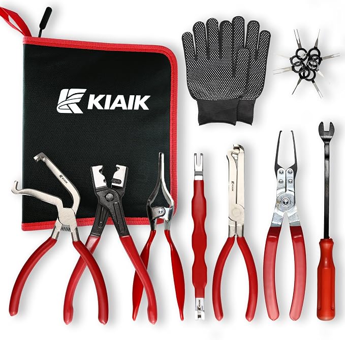 Electrical Disconnect Pliers for Cars, Automotive Connector Disconnect Tool Set with 8Pcs Terminal Removal Tools, High Carbon Steel Removal Pliers Kit for Cars, Trucks & SUVs