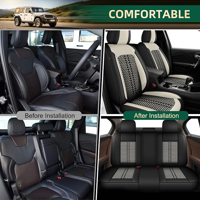 Fit for Ford Explorer 2004-2024 2025 2026 5 Seats Full Set Black Ice Silk Seat Covers (5 Seat, Black&White)