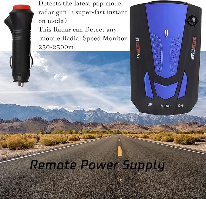 Newly Driving Aids Laser/Radar Detectors for Cars with Led Display, Long Range Detection, Mute Memory, City/Highway Mode Detectors, Ideal Gifts for Cars (Blue)