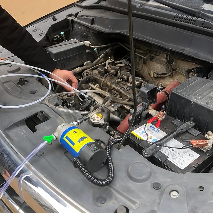 AIGMISON 12V 100W Engine Oil Pump, Electric Oil Change Extractor Pump，Electric Fluid Transfer Pump for Engine Oil, Equipped With 3 Pipes-Low Noise