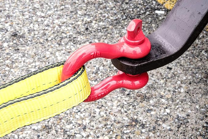 Mytee Products (2 Pack 1-3/8" Anchor Shackle Forged Carbon Steel w/Alloy Screw Pin WLL 13.5 Tons (27,000 lbs) | Double Rust Protection Heavy Duty D Ring Shackle for Towing, Rigging & Vehicle Recovery
