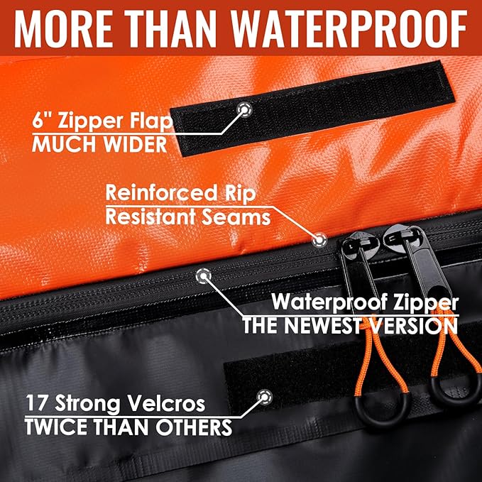 Car Rooftop Cargo Carrier Bag, 16 Cubic Feet Waterproof Car Topper Luggage Storage Bag with Large Capacity & Maximum Protection to Minivan SUV Vehicles w/wo Roof Rack, Non-Slip Mat, Door Hooks, Lock