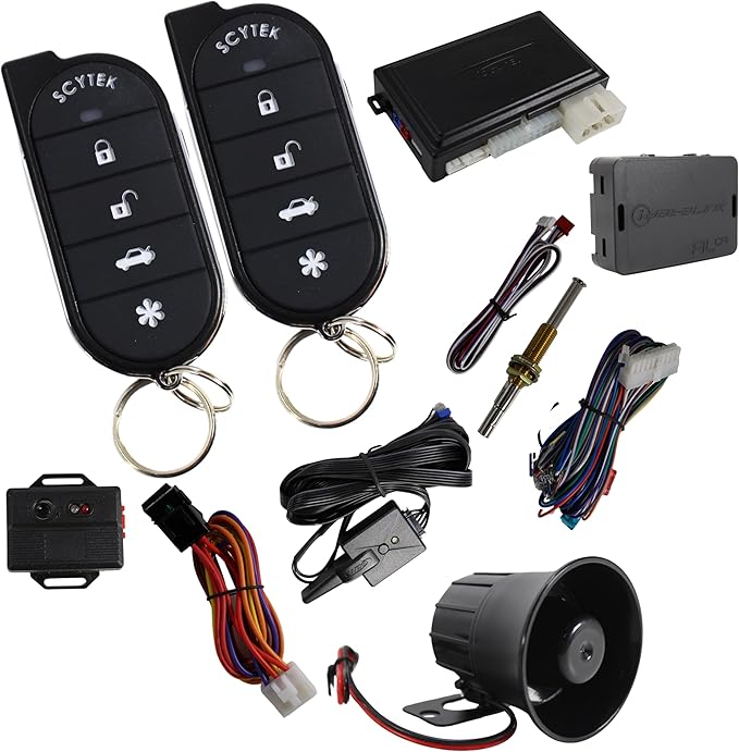 A4 5 Button Remote Engine Start, Keyless Entry, Security System w/ 2 Remotes (w/Bypass)