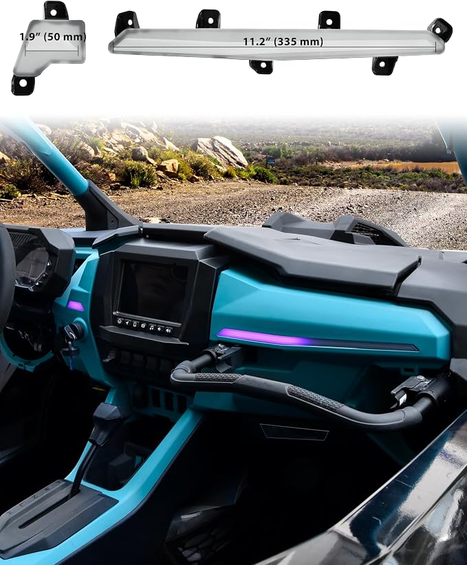 SAUTVS Purple LED Dash Light Assembly for Polaris RZR PRO XP/R/S 2025 2026 Accessories, IP67 Waterproof ABS Material (Replace OEM #2418039, #2418040)