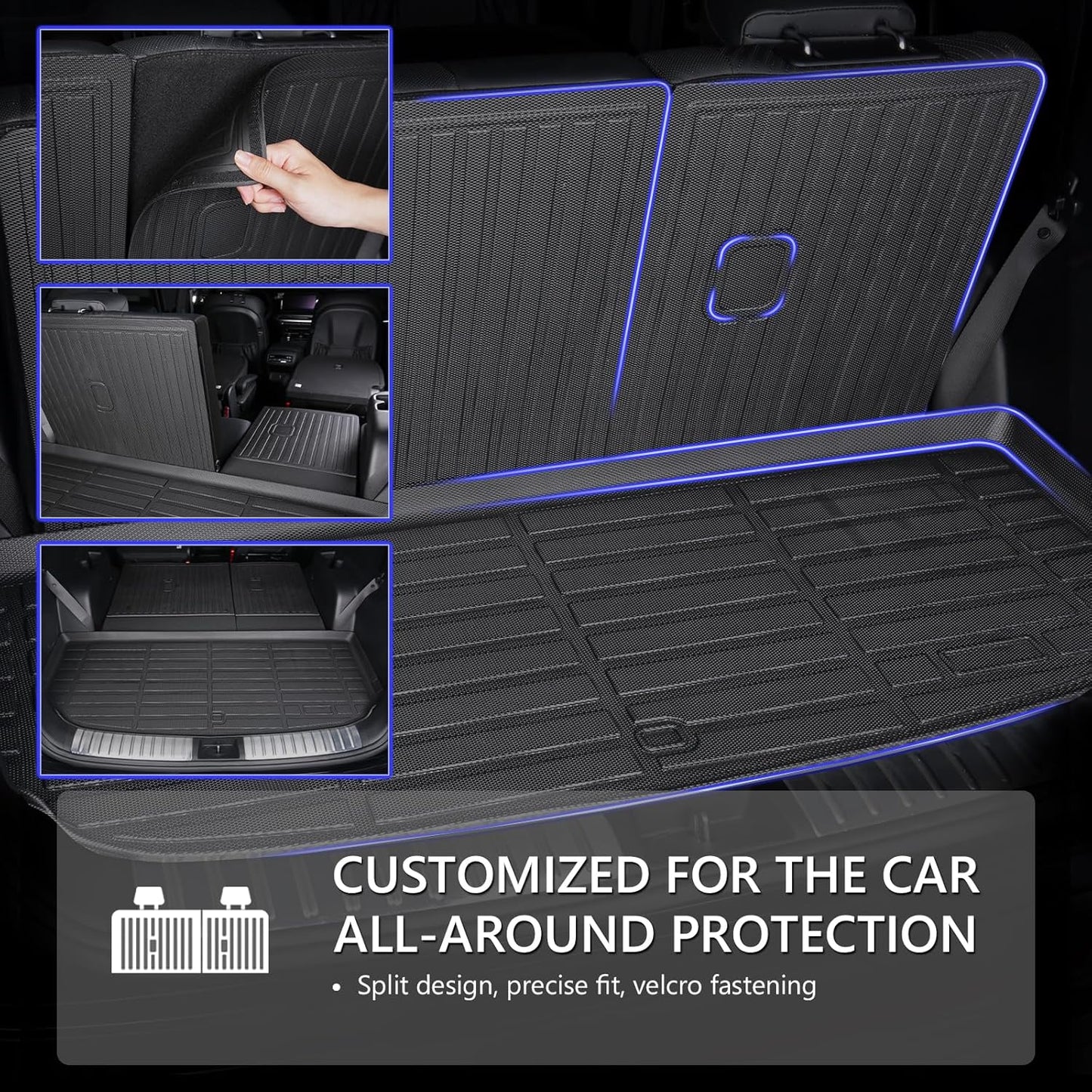 KELCSEECS® Floor Mats & Cargo Liner with Seatback Mats Custom for 2019-2025 Acura RDX All Weather Protection Waterproof TPE Floor Liners Full Set Acura RDX Accessories Black