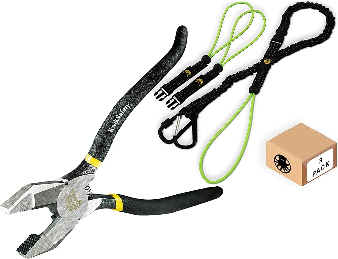 KwikSafety PINZA Lineman Pliers + Octopus Tool Lanyards (3pk) Bundle