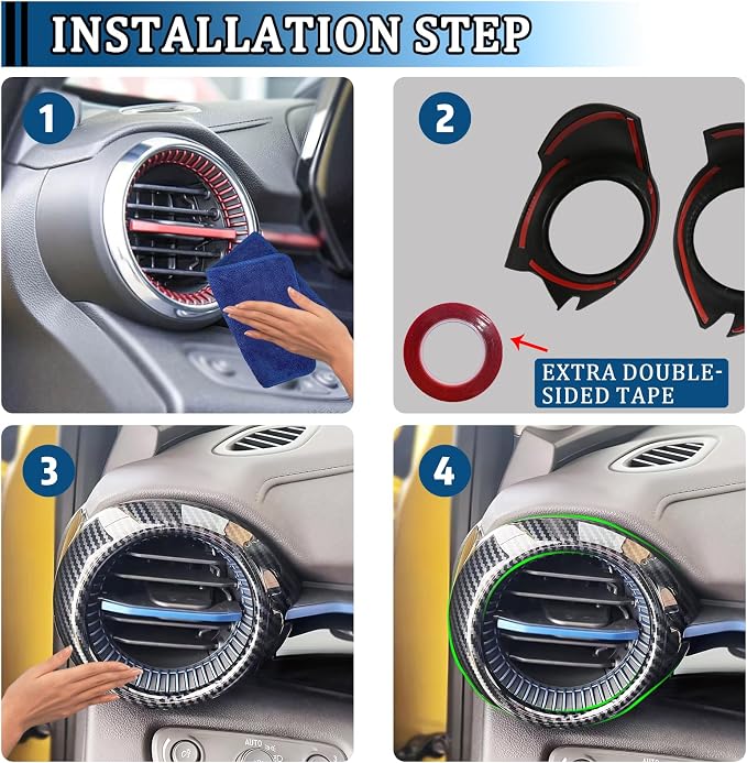 Auto Front Side Air Vent Cover Protection Trim for Trax 2023-2025 Interior Kit Accessories (Pack of 2) (Imitation Carbon Fiber Pattern)