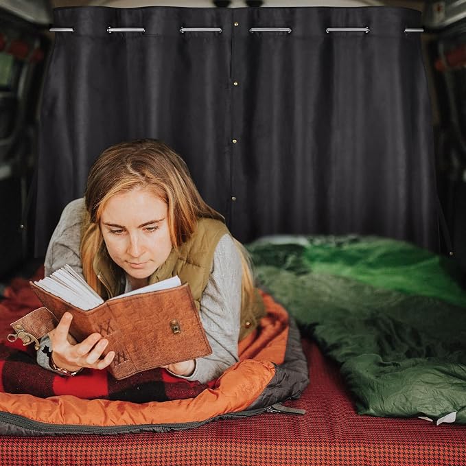 ZATOOTO Car Divider Curtain, Blackout Curtain for Vehicles, Adjustable Length for Large Vans, RVs, Trucks (6.56ft *4.42ft)