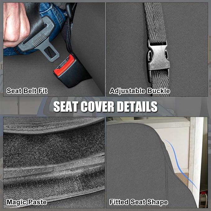 SAPUBK Front Bench Seat Cover Replace for 1999-2007 Ford F250 F350 F450 F550, Premium Neoprene Composite Soft Foam Lining Airmesh Breathable Seat Cover Cushion