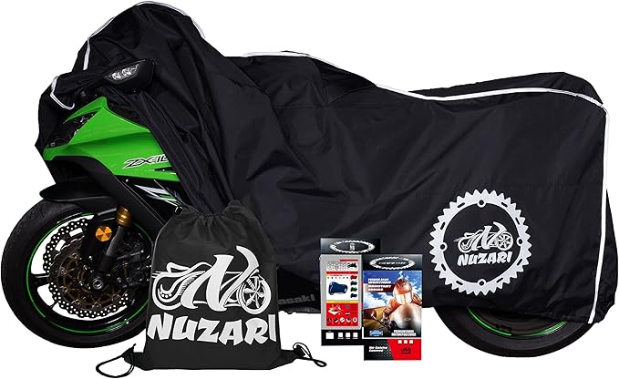 Premium Motorcycle Cover - Waterproof Outdoor Storage Compatible with Adult Bikes - 250cc Scooter Cover M