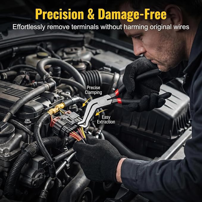 Electrical Disconnect Pliers Set, Automotive Connector & Terminal Removal Tool Kit with Trim Pry Tools & Storage Bag