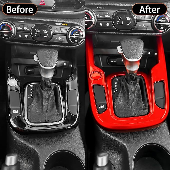 YOUTOOCAR Gear Shift Panel Cover Compatible with Kia Soul 2020-2026 Accessories (Red)