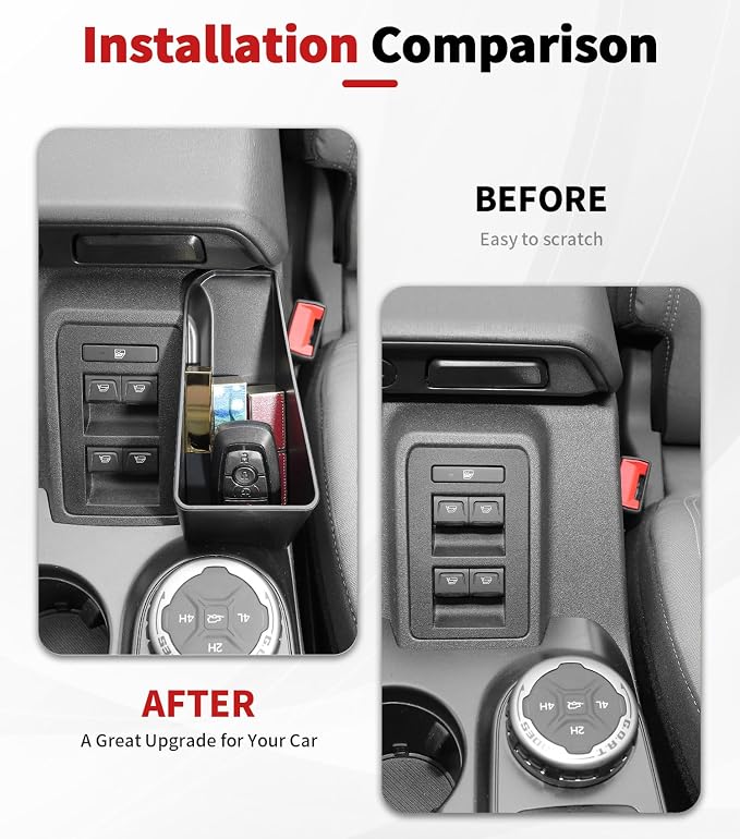 JWWY Interior Storage Organizer Kit for 2021-2026 Ford Bronco 4-Door, Center Console Gear Shift Armrest & Door Grab Handle Storage Tray Bin Compartment Pocket, Interior Accessories 8PCS