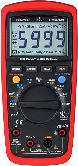 TECPEL DMM-139 Digital Pocket Handheld Multimeter True RMS VFC Measurement