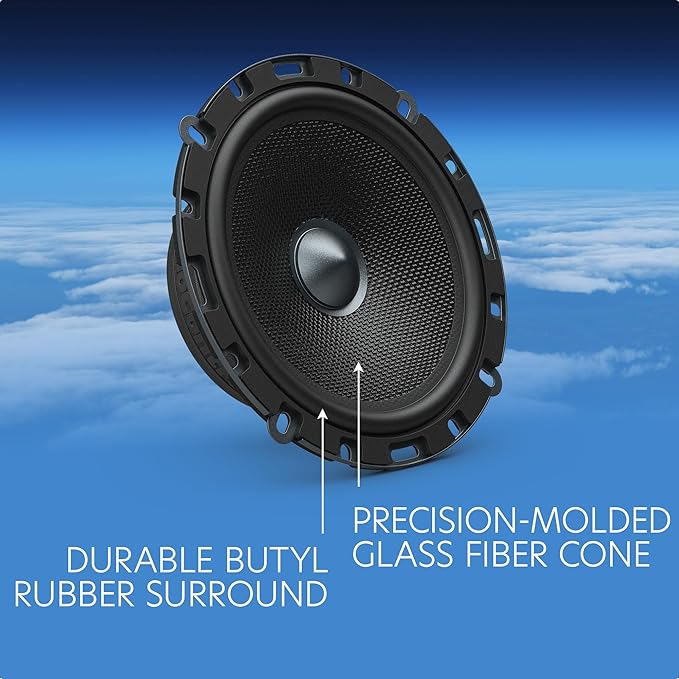 AudioControl Altitude Series 6.5" Component Car Speakers Set (Pair) with 1" Tweeters, 100W RMS, 4 Ohms, Easy Install, Crossover, Compact Midrange Rear/Front Door Speakers for Truck or Car Audio System