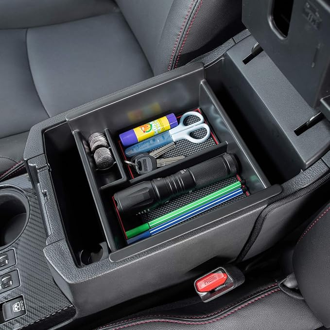 JDMCAR Front Center Grille Insert Cover Trim and Center Console Organizer (Red Trim) Compatible with 2023 2022 2021 2020 Toyota 4Runner