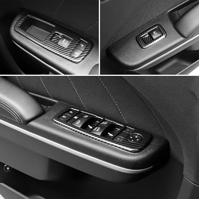 for Dodge Charger Durango 2011-2025 for RAM 2010-2017 for Chrysler 300 2015-2023 Interior Accessories Window Lift Switch Cover Button Trim - Carbon Fiber