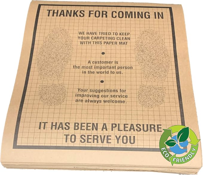 AutoMat EcoShield Recycled Brown Kraft Paper Disposable Automotive Floor Mat (Case of 500)