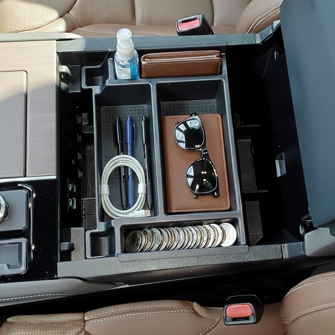 Vehicle OCD - Center Console Divider and Tray Organizer for Toyota Tundra (2022-2026) / Sequoia (2023-2026) – Made in USA - NOT Compatible with Center Console Safe - SLX513