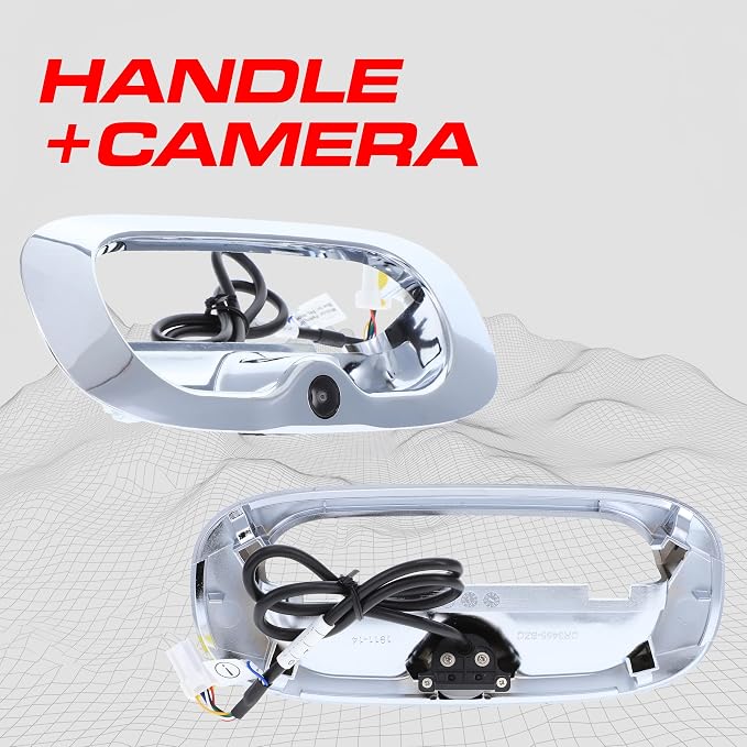 Master Tailgaters Chrome Tailgate Bezel with Backup Camera Replacement for Dodge Dakota (1997-2011) | IP68 Waterproof | Parking Grid Lines Available | Easy to Install
