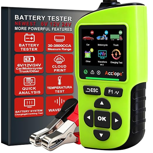 BT90 PRO 2-360Ah Battery Tester with Cloud Printing, 30-3800 CCA, 6V/12V/24V Digital Analyzer, SOH/SOC/Volt/Res/Cranking&Charging Test, Real‑Time Ambient Temp, AGM/EFB/Gel/Li
