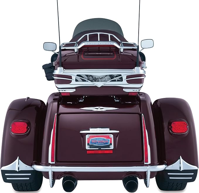 Kuryakyn 7217 Motorcycle Accessory: Leading Edge Rear Fender Accents for 2009-19 Harley-Davidson Trike Motorcycles, Chrome, 1 Pair , Black
