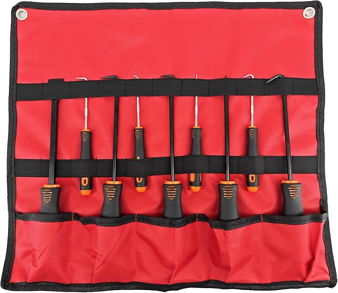 9Pcs Precision Hook and Pick Set with Scraper. Car Auto Oil Seal/O-Ring Seal Gasket Mini Precision Hooks Puller Remover,Excellent Home and Car Repair Remover Tools