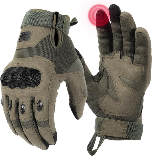 KEMIMOTO Tactical Gloves for Men, Touchscreen Motorcycle Gloves with Hard Shell & Palm Padding for Sports Motorcycle Cycling Tactical Airsoft Paintball Hunting Hiking Camping Climbing