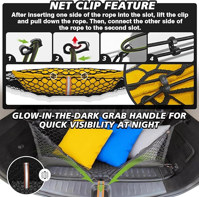 Muslogy for Maverick Cargo Mesh Net Accessories Stretchable Trunk Organizer Cargo Elastic Mesh Bed Net with Hooks Compatible with Ford Maverick XL XLT 2022 2023 2024 2025