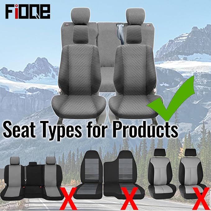 Front Knit Fabric Seat Covers for Ford Focus 2009 2010 2011 2012 2013 2014 2015 2016 2017 2018, Sponge Padding, Thickened Design, Easy to Install and Clean-Gray