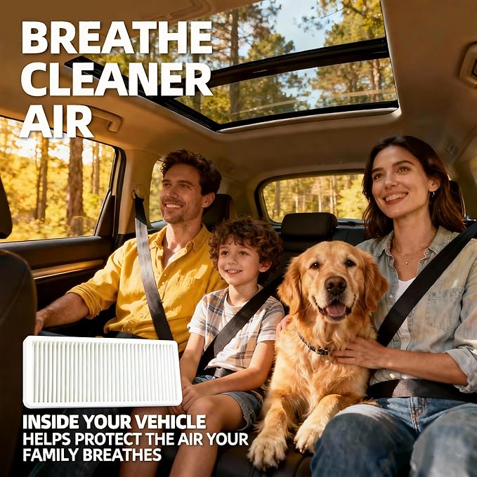 Cabin Air Filter for 2007-2017 Toyota Camry 2009-2016 Venza, Replacement 17801-28030, Dual Layer Activated Carbon for Cleaner Cabin Air & Easy Installation