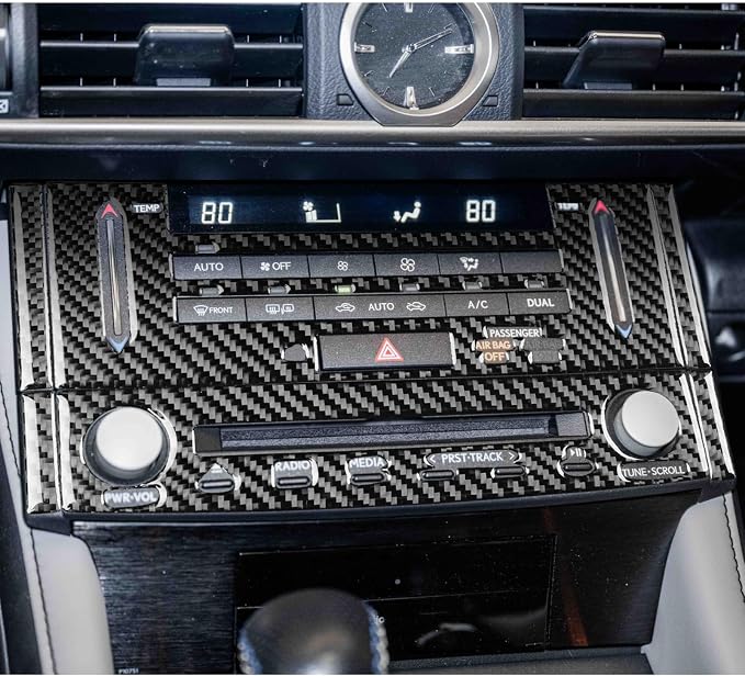 Soft Carbon Fiber Car Interior CD Panel 6/Piece Decorative Sticker for Lexus RC300 350 200T 15-24 Carbon Fiber Interior Accessories