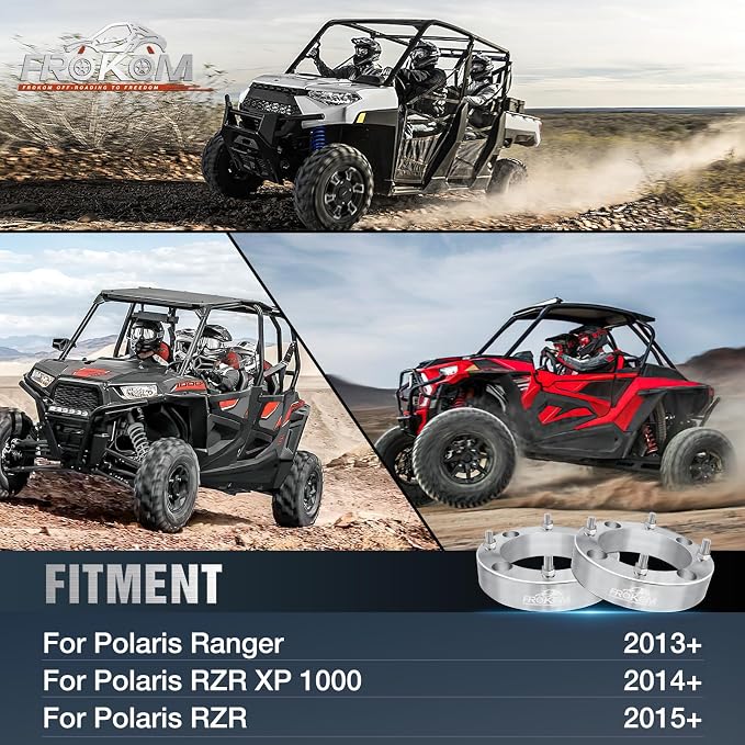 Frokom 4x156mm ATV Wheel Spacers,1 Inch Wheel Spacers with 12x1.5 Studs Fit For 2013+ Polaris Ranger,2014+ Polaris RZR XP 1000,2015+ Polaris RZR-4 Pack
