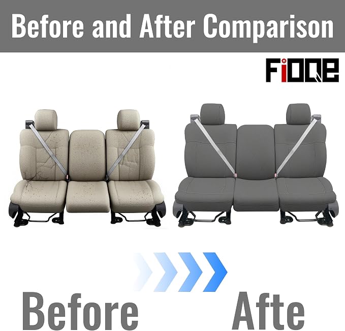 Heavy-Duty Knit Seat Covers for Ford F150 XLT Super Cab 2004 2005 2006 2007 2008 Front Bench Durable Fabric Protection - Gray