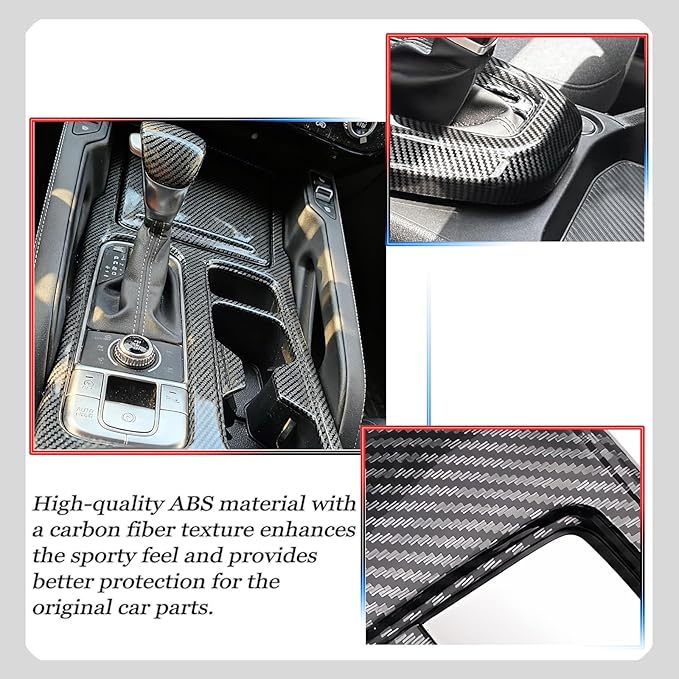 Center Console Frame Cover,for Kia Telluride 2020 2021 2022 2023 2024 2025 2026, Gear Shift Panel,Cup Holder Trim - Carbon Fiber Protective Accessories