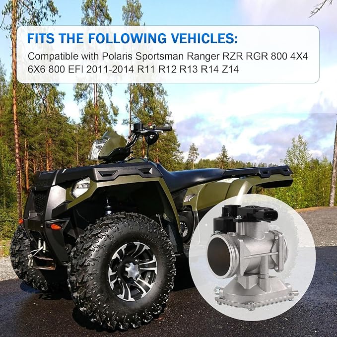 Throttle Body Compatible for Polaris Sportsman Ranger RZR RGR 800 4X4 6X6 800 EFI 2011-2014 R11 R12 R13 R14 Z14 Replacement for 1204195