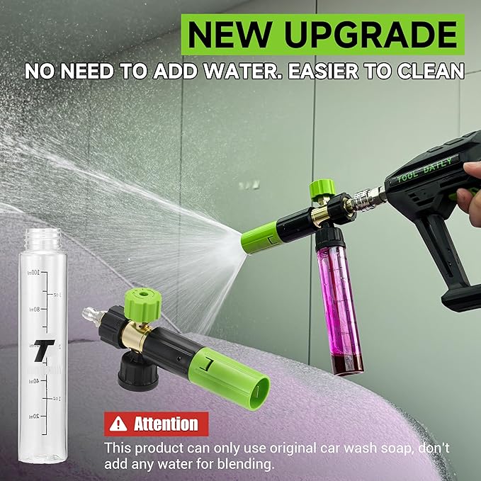 Tool Daily Pressure Washer Nozzle Tips for Soft Wash, Pressure Washer Short Gun with Mini Foam Cannon