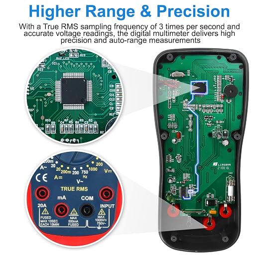 Automotive Multimeter, True RMS CAT III 600V, AC/DC Voltage/Current Tester, Temp/Freq/Ohm/Duty Cycle, 4-8 Cylinder Dwell Angle Test, Capacitance & HVAC/Industrial Tools with Engine RPM Measurement.