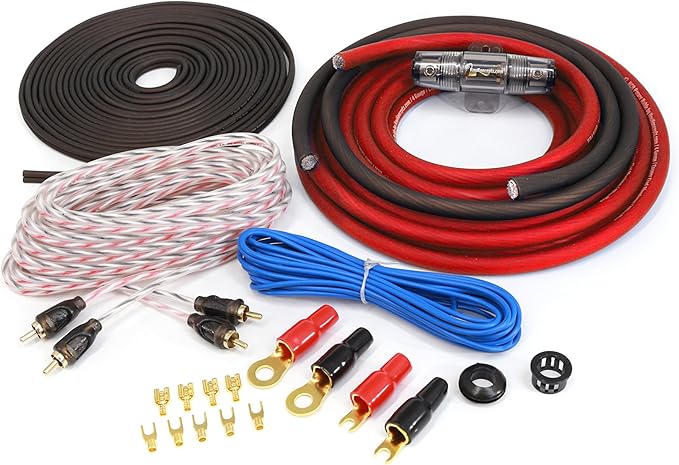 KnuKonceptz Red KCA Complete 4 Gauge Amplifier Installation Wiring Kit