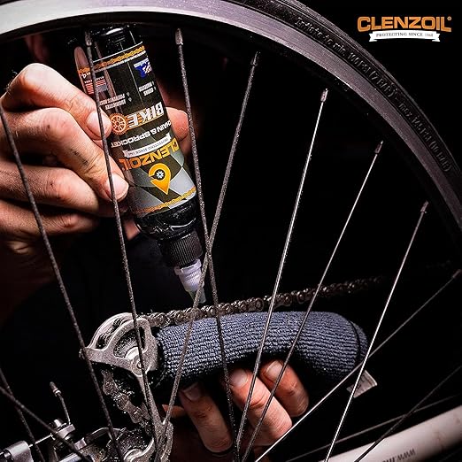 Clenzoil Chain & Sprocket 4 oz Bottle - Chain Cleaner, Lubricant & Rust Preventative - Cleaner Lubricant Protectant (CLP) - Wet Lube Application, Dry Lube Performance - for All Conditions