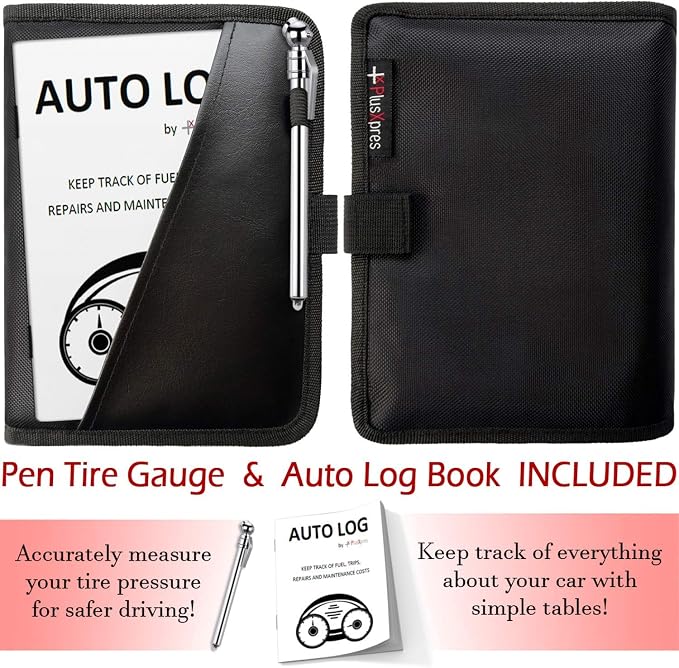 Glove Box Compartment Organizer - Car Document Holder - Owner Manual Case Pouch - Vehicle Storage Wallet for Registration & Insurance Card - BLACK + BLUE + GRAY BUNDLE