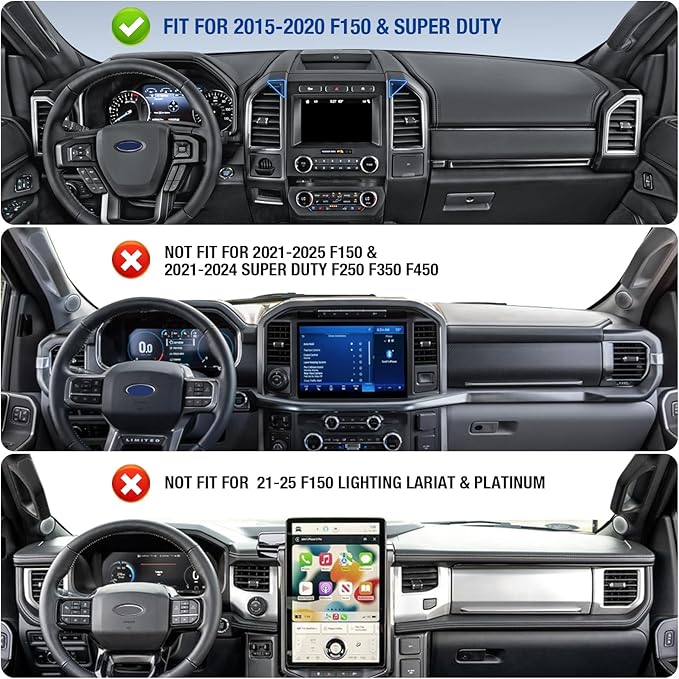 Surfcabin CNC Vent Phone Holder, Magnetic Air Vent Phone Holder Cradles Mount Compatible with F150 2015-2020 & Super Duty F250 F350 F450 2017-2021, Full Metal Bracket for Most CellPhones