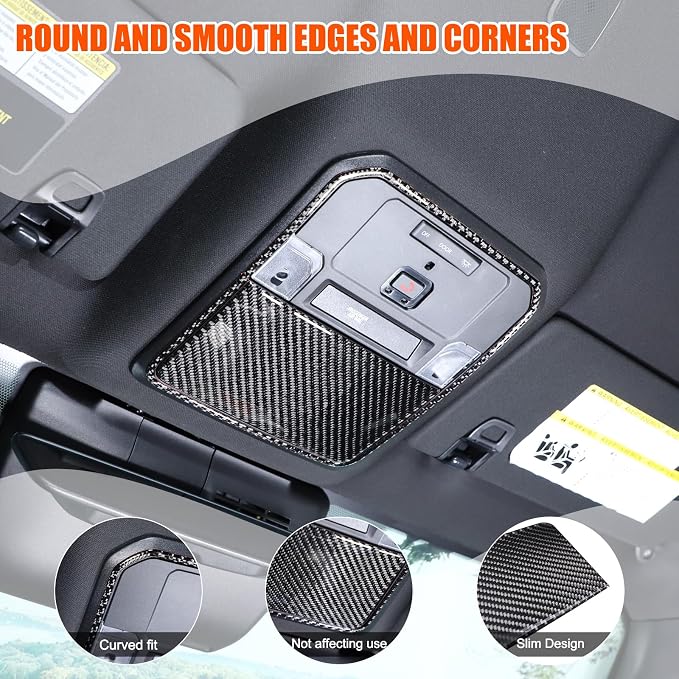 Daeiclru Front Reading Light Trim Panel Cover Compatible with Toyota Tacoma 2024 2025, Roof Reading Light Lamp Trim Cover Interior Decorative Accessories (Black)